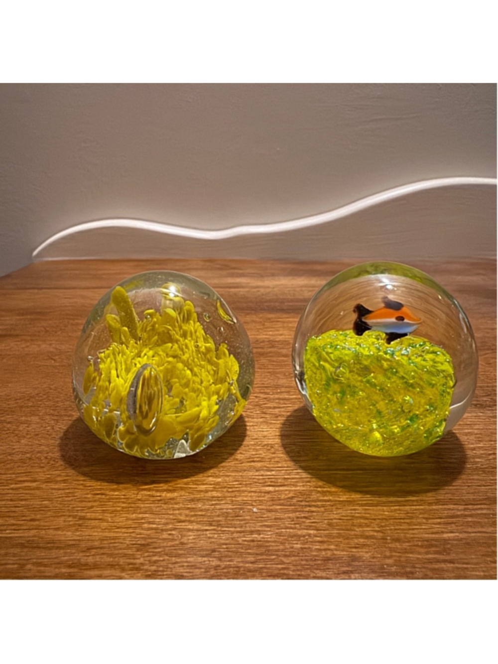 3. Glass Paperweight Aquarium Collectible